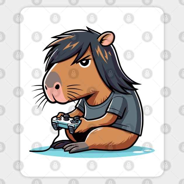 Capybara Video Gaming funny capy design Sticker by Luxinda